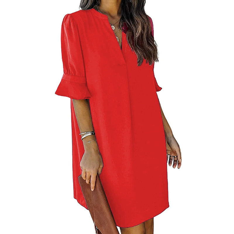 Women's Summer Short-sleeved Chiffon Shirt Casual Top