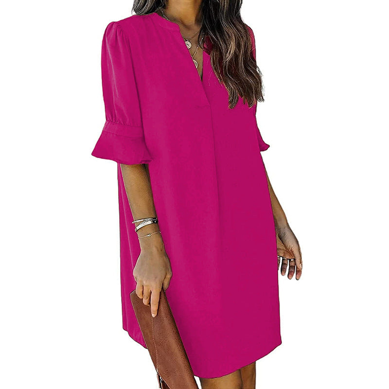 Women's Summer Short-sleeved Chiffon Shirt Casual Top