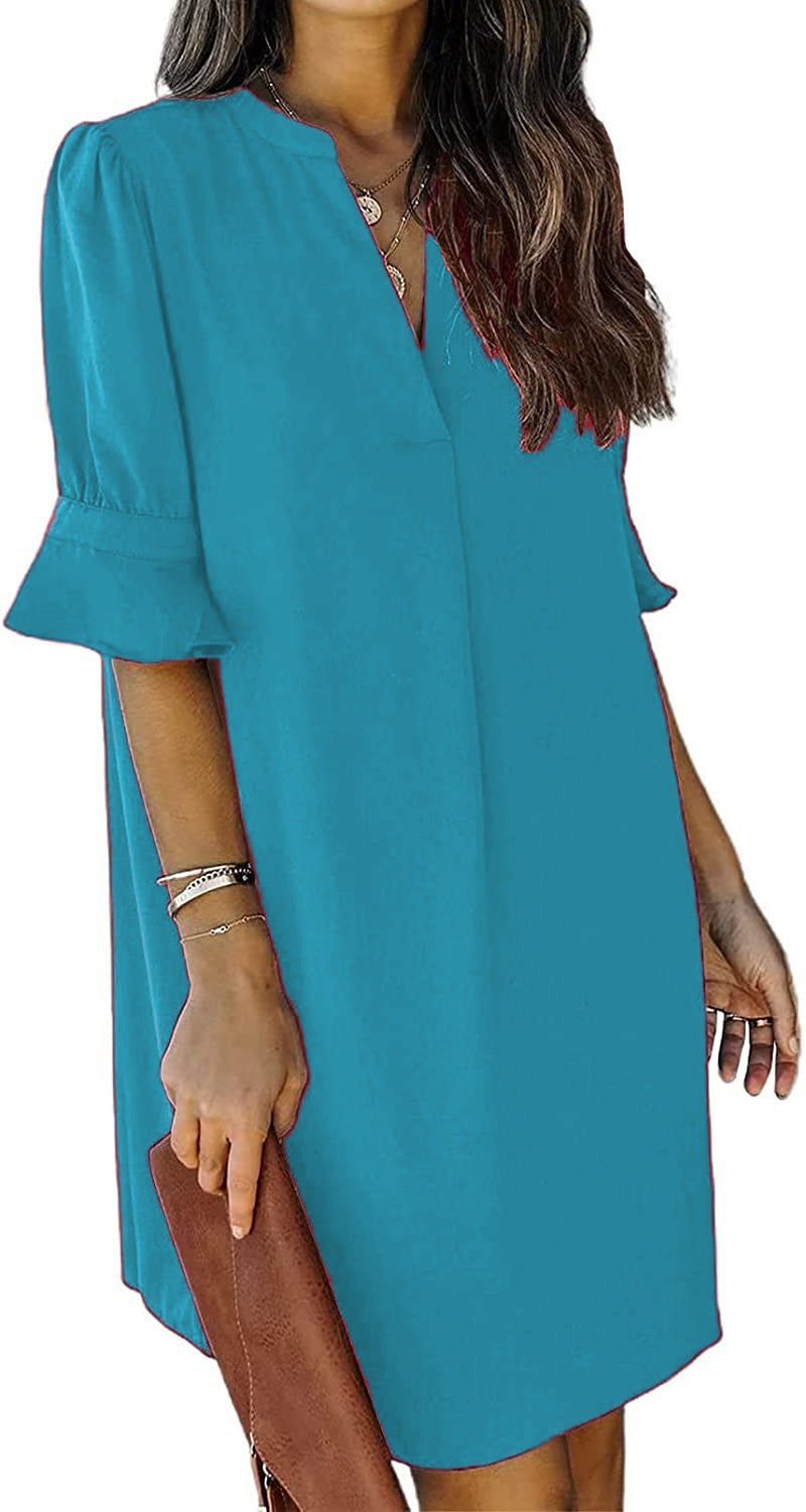 Women's Summer Short-sleeved Chiffon Shirt Casual Top