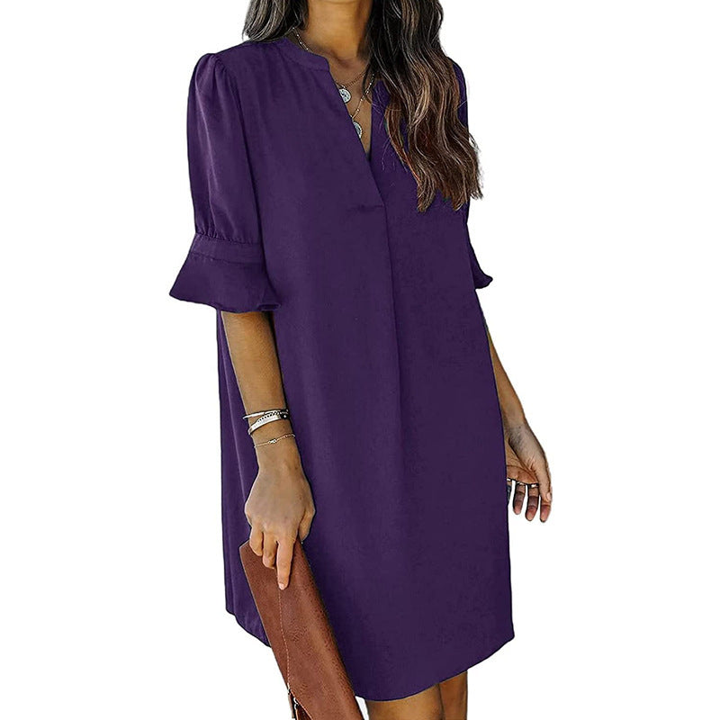 Women's Summer Short-sleeved Chiffon Shirt Casual Top