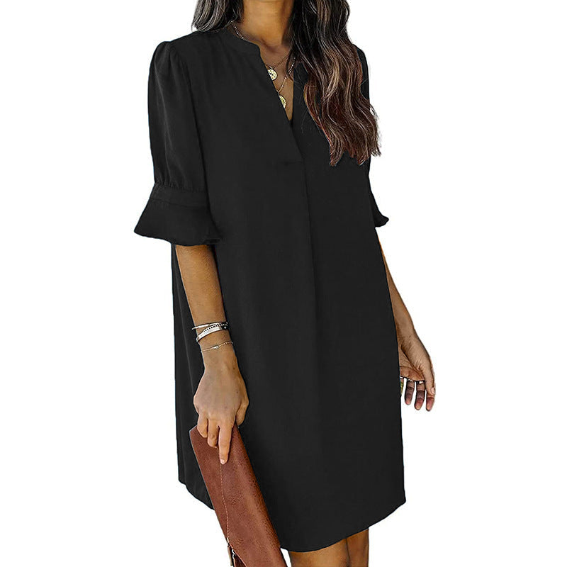 Women's Summer Short-sleeved Chiffon Shirt Casual Top
