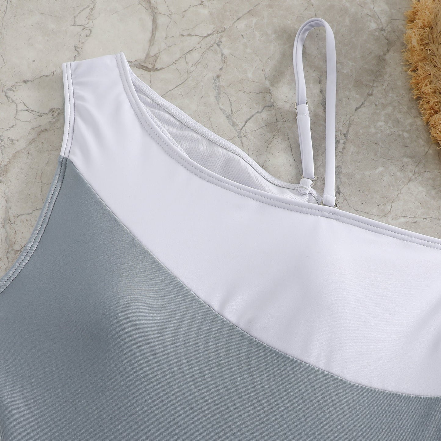 Clothing One-piece Color Contrast Patchwork Swimsuit