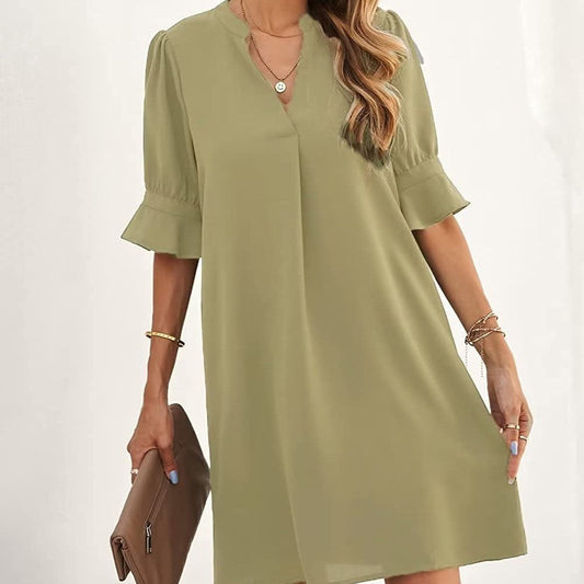 Women's Summer Short-sleeved Chiffon Shirt Casual Top