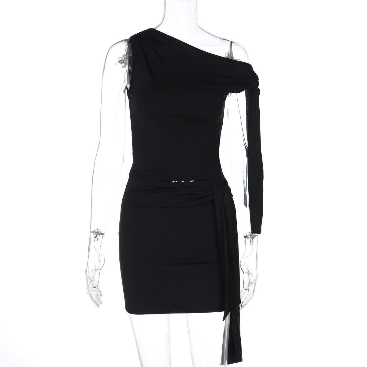 Women's Fashion Diagonal Collar Lace Up Slim Fit Suit