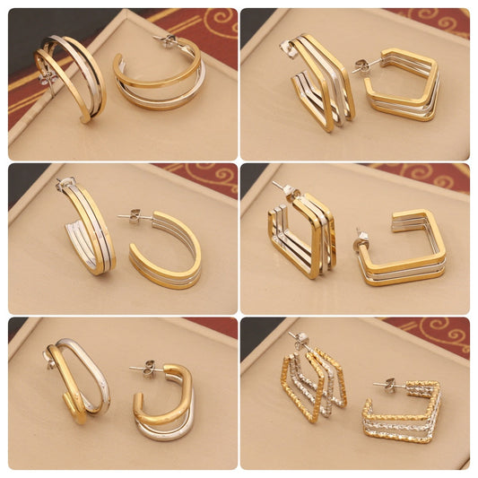 Personalized Linear Stainless Steel Earrings