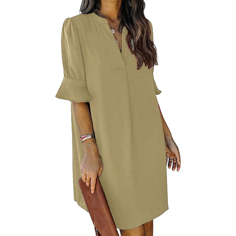 Women's Summer Short-sleeved Chiffon Shirt Casual Top