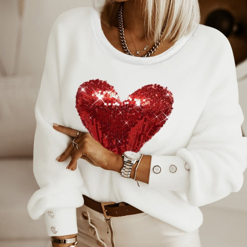 Fashion White V-neck Plush Top