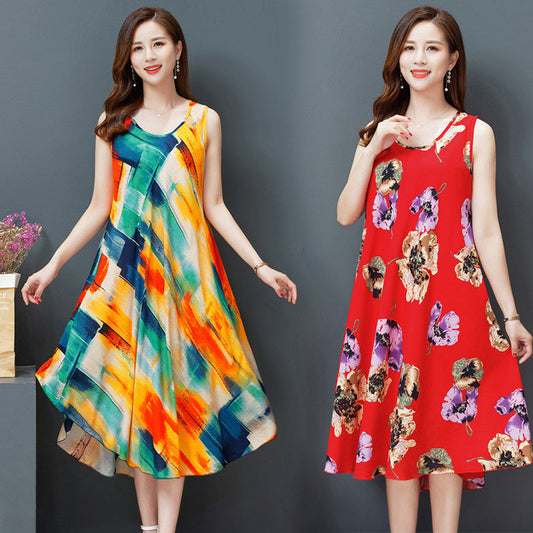 Cotton Vest Dress Ethnic Women's Clothing Retro