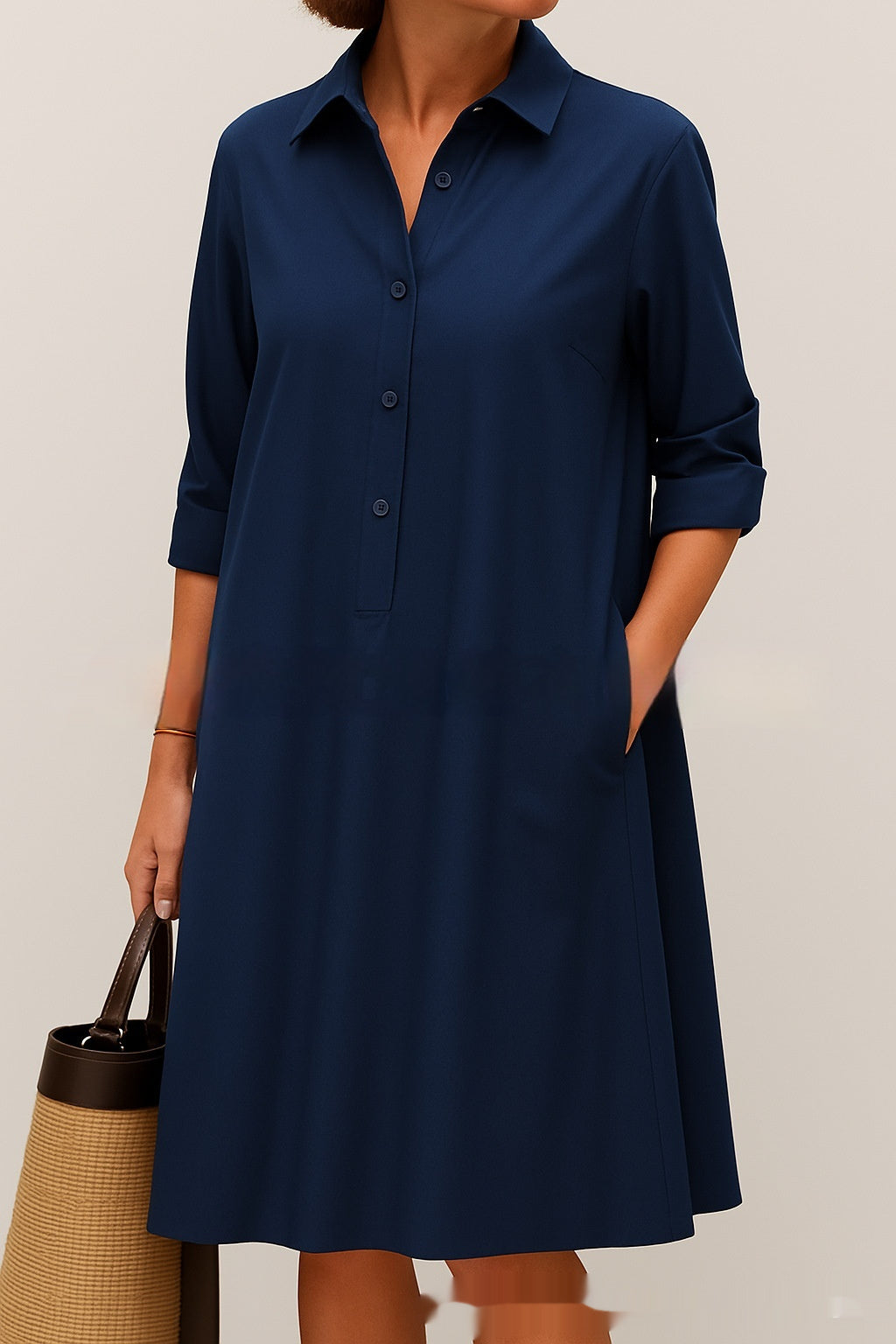 Women's Fashion Loose Solid Color Dress