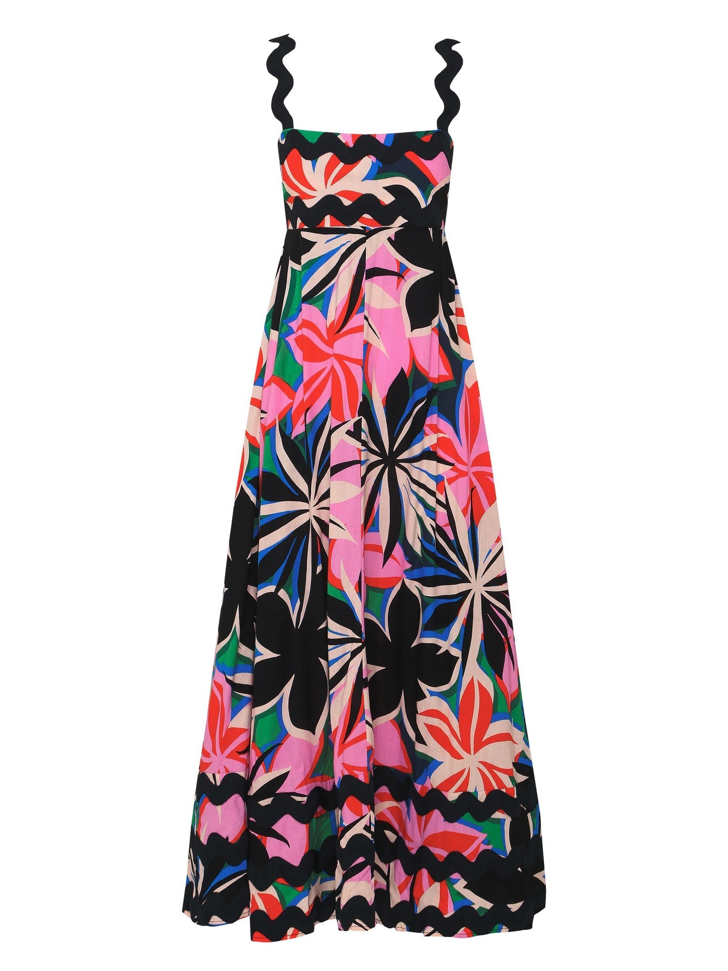 Small Floral Wave Suspender Skirt
