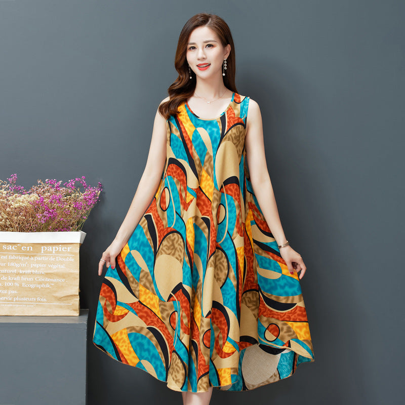 Cotton Vest Dress Ethnic Women's Clothing Retro