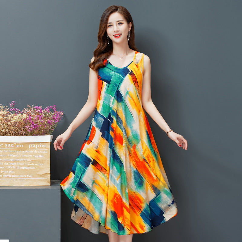 Cotton Vest Dress Ethnic Women's Clothing Retro