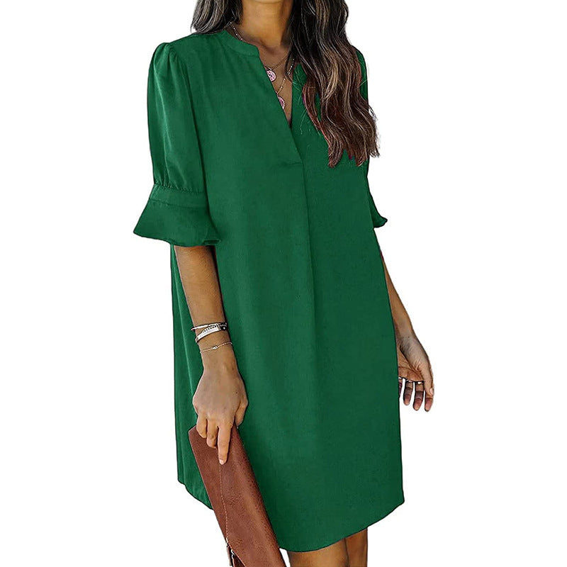 Women's Summer Short-sleeved Chiffon Shirt Casual Top