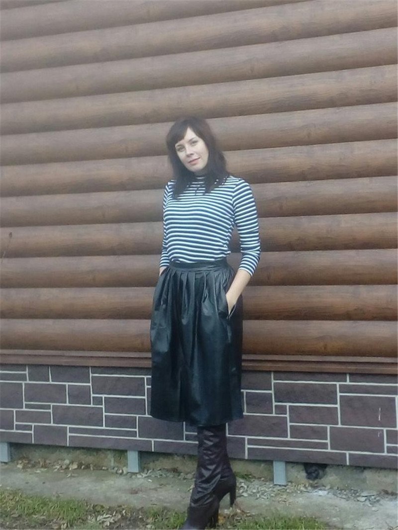 Casual Women's Spring Autumn Solid High Waist Long Pleated Maxi Skirt