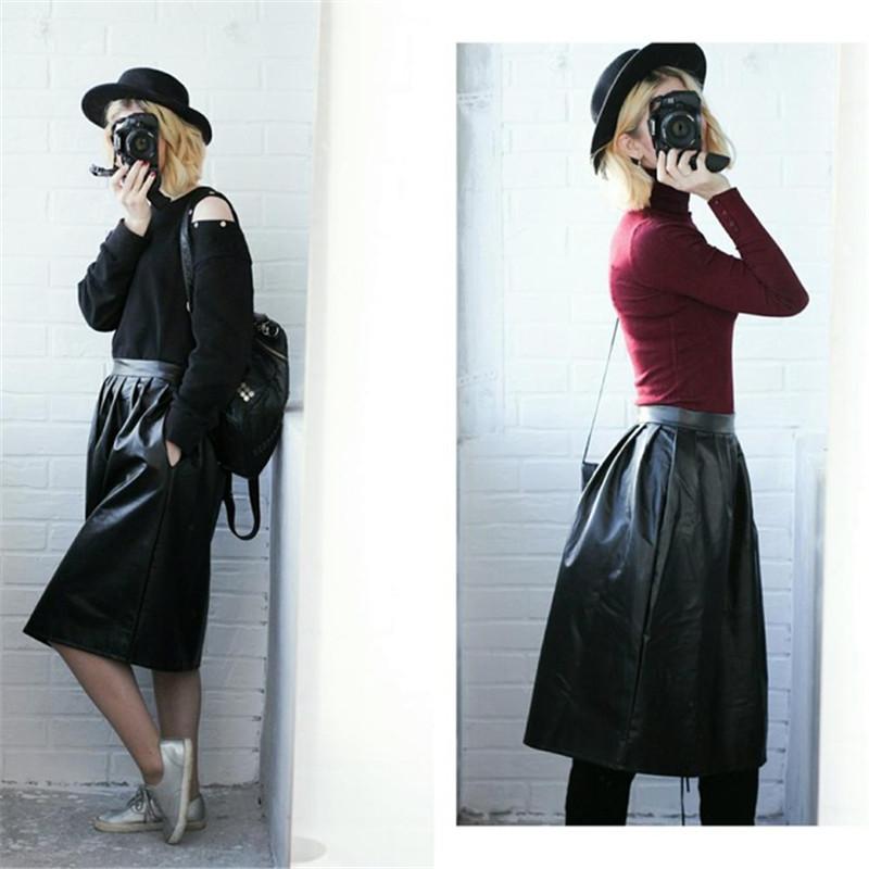 Casual Women's Spring Autumn Solid High Waist Long Pleated Maxi Skirt