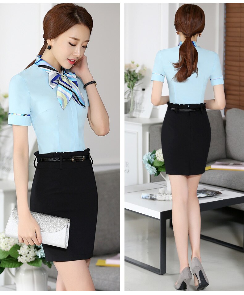 Chinese Spring Fashion Female Office Short Sleeve Ruffle Bowtie Blouse