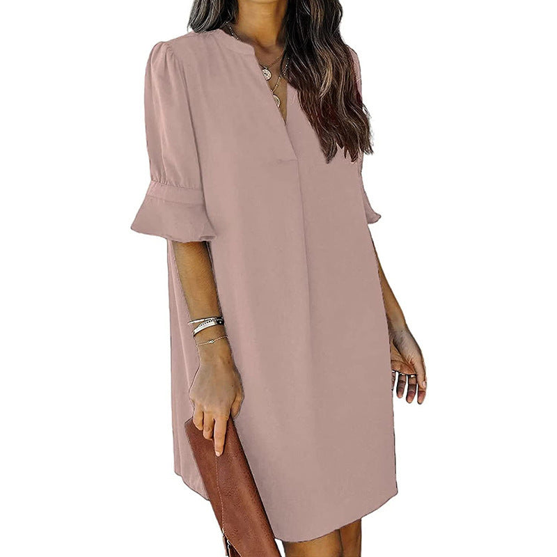Women's Summer Short-sleeved Chiffon Shirt Casual Top