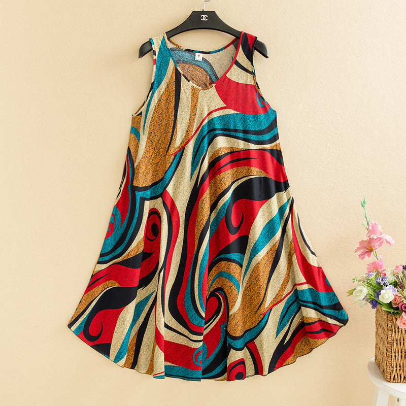 Cotton Vest Dress Ethnic Women's Clothing Retro