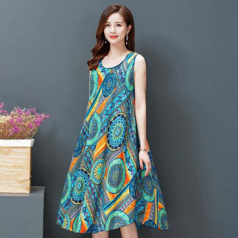 Cotton Vest Dress Ethnic Women's Clothing Retro