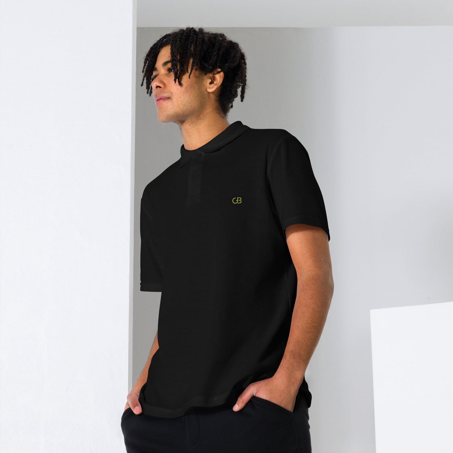 Gerald Black Unisex Pique Polo Shirt YelBlu