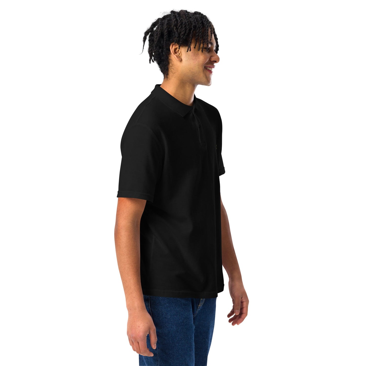 Gerald Black Unisex Pique Polo Shirt YelBlu