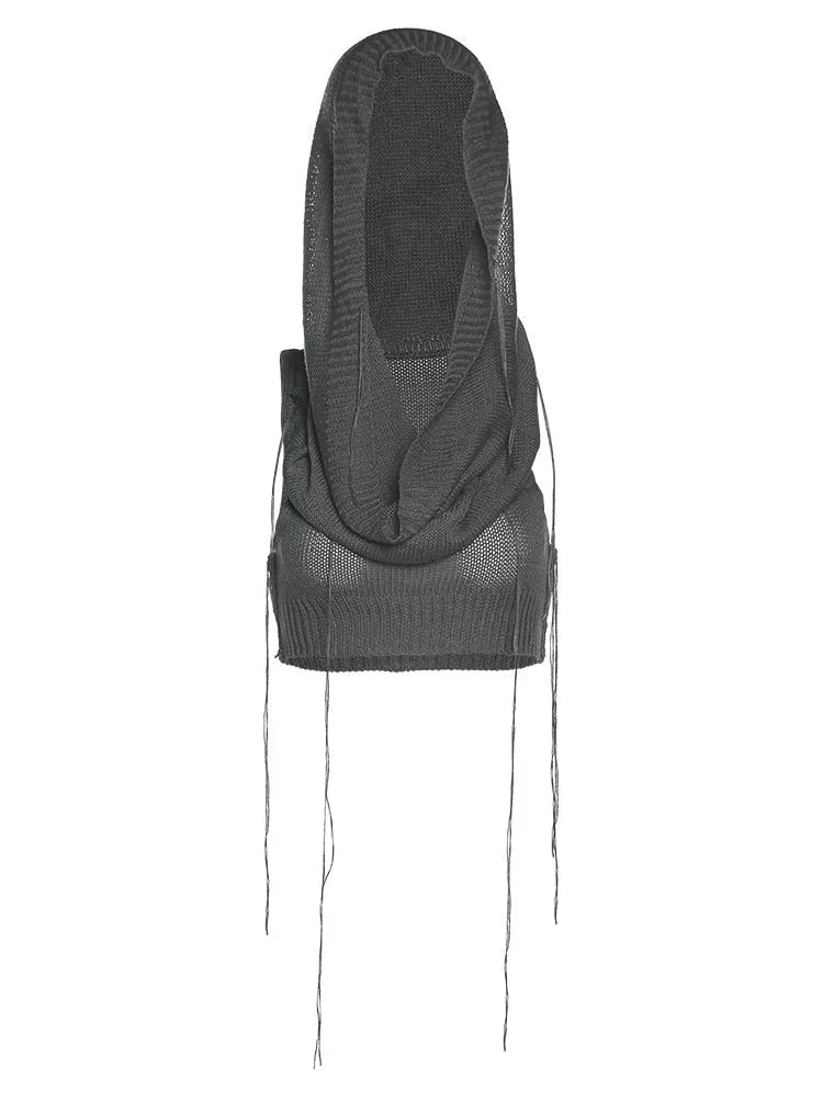 Women's Sexy Navel Hollow Out Stretch Skinny Hooded Sleeveless Tank Top