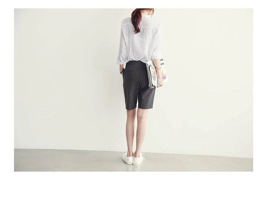 Long-Sleeved White Linen Korean Casual Female Blouse Tops for Autumn