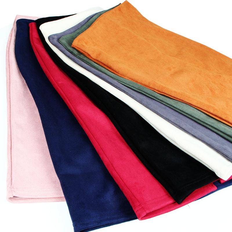 Sexy Women's Suede Elastic High Waist Multi-Color Bodycon Pencil Skirts