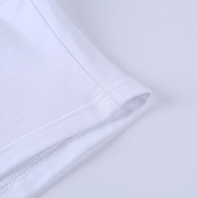 Sexy Women's White Letter Printed Spaghetti Strap Slim Crop Top Camisoles