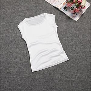 Slim Sleeveless Casual Chiffon Silk Women O Neck Blouses for Summer