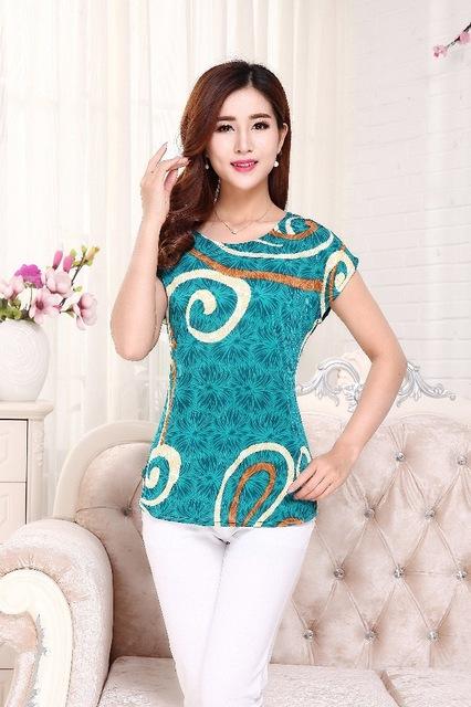 Summer Boat Anchor Printed Silk Casual Top T-Shirt for Women