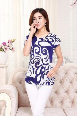 Summer Boat Anchor Printed Silk Casual Top T-Shirt for Women