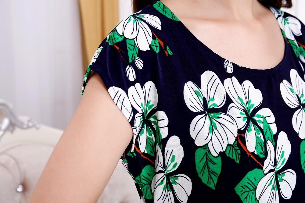 Summer Boat Anchor Printed Silk Casual Top T-Shirt for Women
