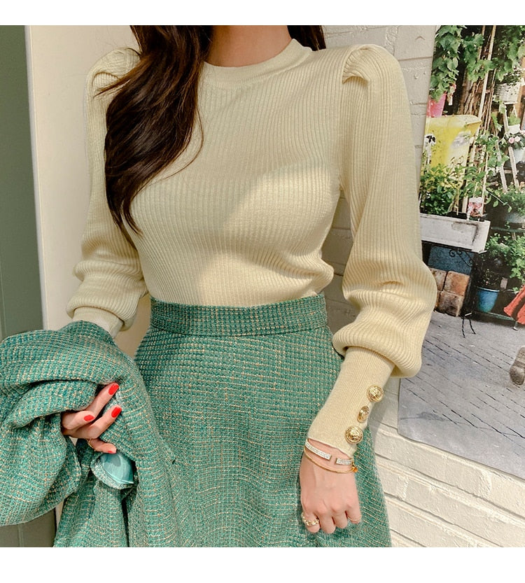 Winter Casual Designer Women's Full Sleeves Elastic Waist Two Piece Set