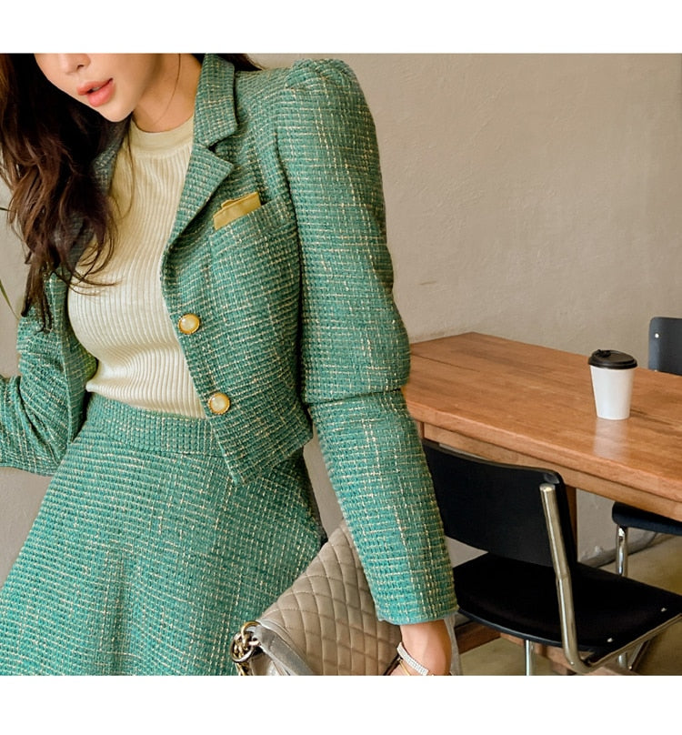 Winter Casual Designer Women's Full Sleeves Elastic Waist Two Piece Set