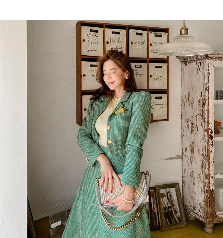 Winter Casual Designer Women's Full Sleeves Elastic Waist Two Piece Set