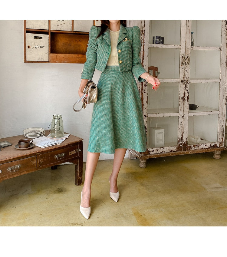 Winter Casual Designer Women's Full Sleeves Elastic Waist Two Piece Set