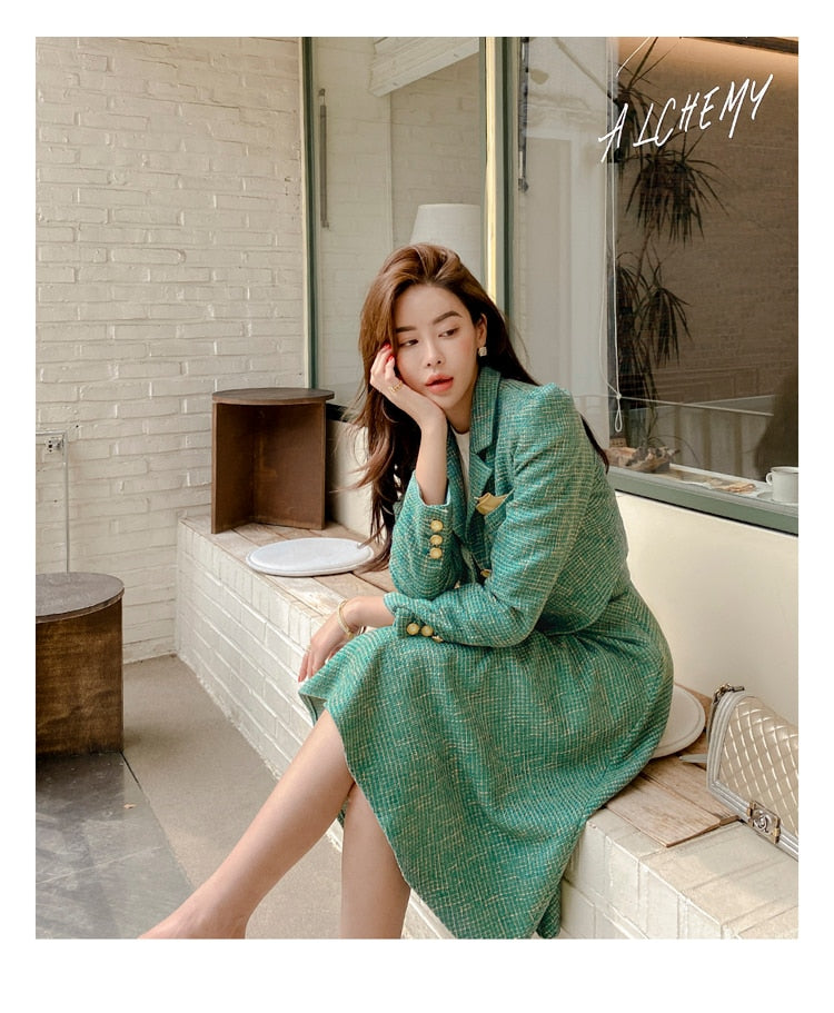 Winter Casual Designer Women's Full Sleeves Elastic Waist Two Piece Set