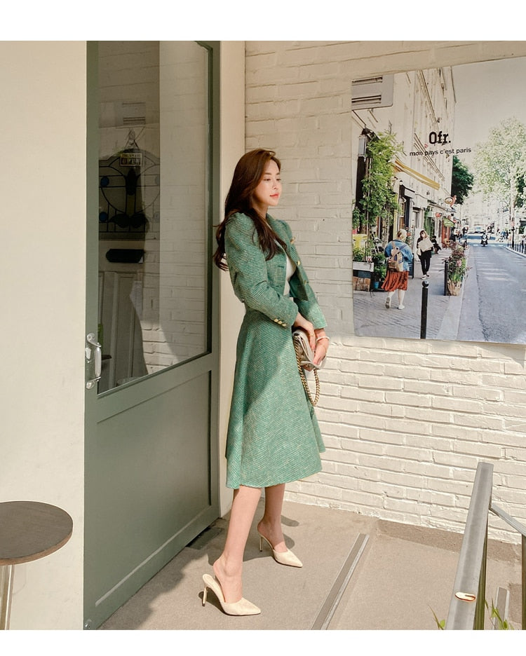 Winter Casual Designer Women's Full Sleeves Elastic Waist Two Piece Set
