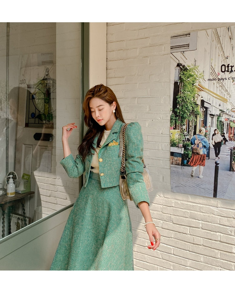 Winter Casual Designer Women's Full Sleeves Elastic Waist Two Piece Set