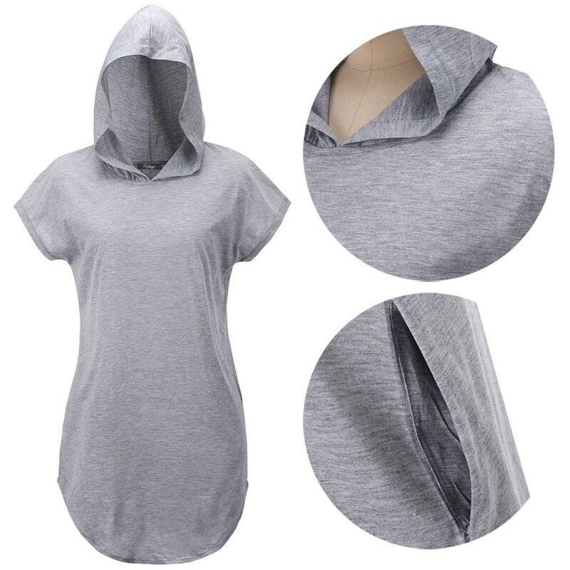 Women's Hooded Short Sleeve Summer Vetement Femme T-Shirt Tops