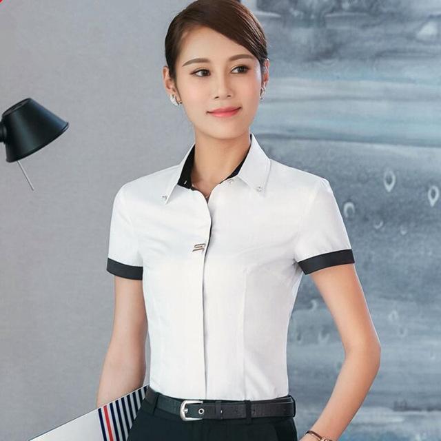 Women's Long Sleeve Shirt Black White Slim Patchwork Sequined Blouse